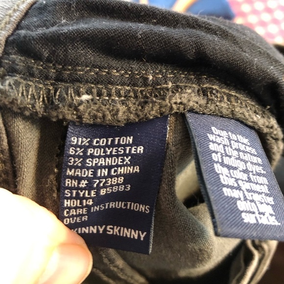 Madewell Moto Skinny Sz 26  Jeans 8” Low Rise Green Gray Zipper Pockets Edgy - Picture 10 of 10